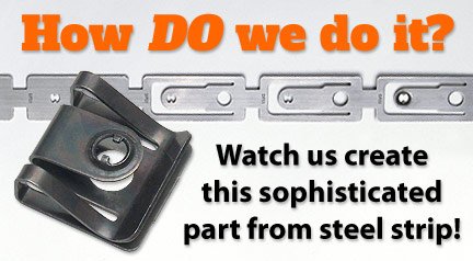 Metal clips, spring clips from steel strip.